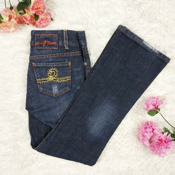 Seven 7 by Melissa McCarthy Women's Size 25 Blue Denim Regular Bootcut EUC - Picture 2 of 8